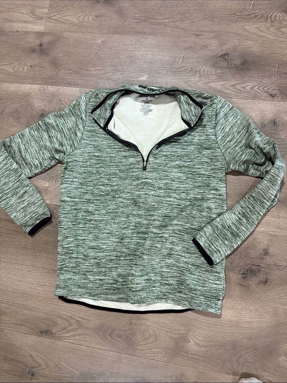 Mossy Oak Heathered Green Quarter-Zip Pullover